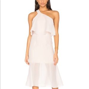 Float midi dress in oyster/blush by Keepsake